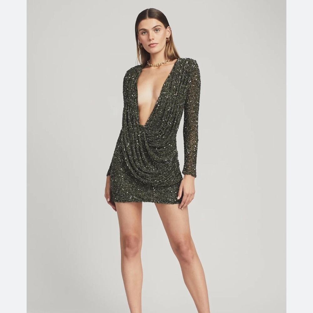 Retrofete Yael Dress Size: Large Color: Olive